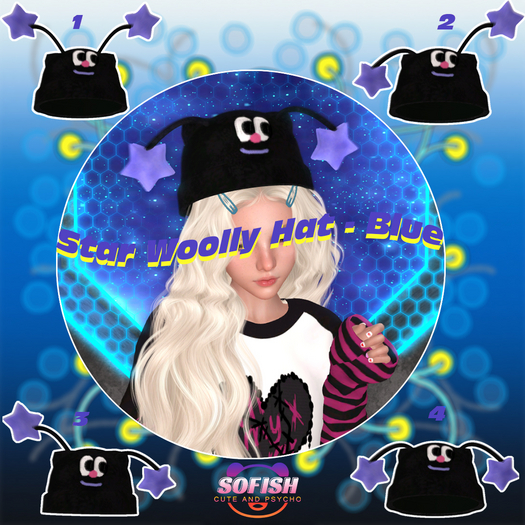 SOFISH // STAR WOOLLY HAT // PURPLE