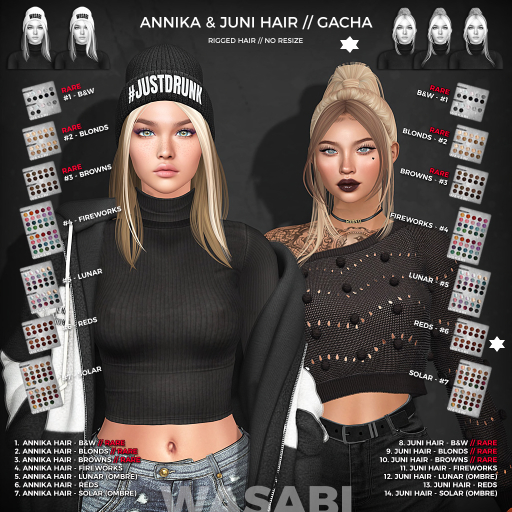 Wasabi // Juni Mesh Hair - #13 Reds