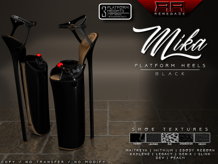 [Renegade] Mika Platform Heels - Black