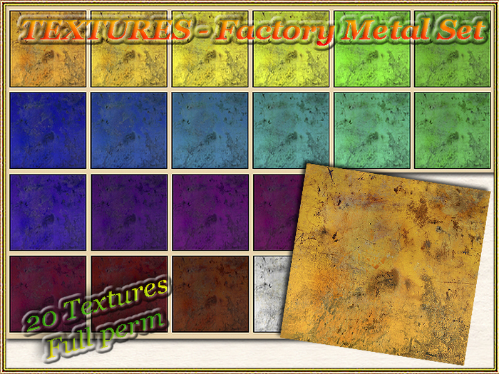 TEXTURES - Factory Metal Set (20 Textures) (Full perm)