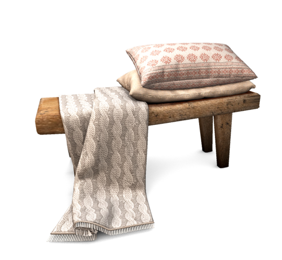 Pitaya - Cozy Winter - Rustic bench white