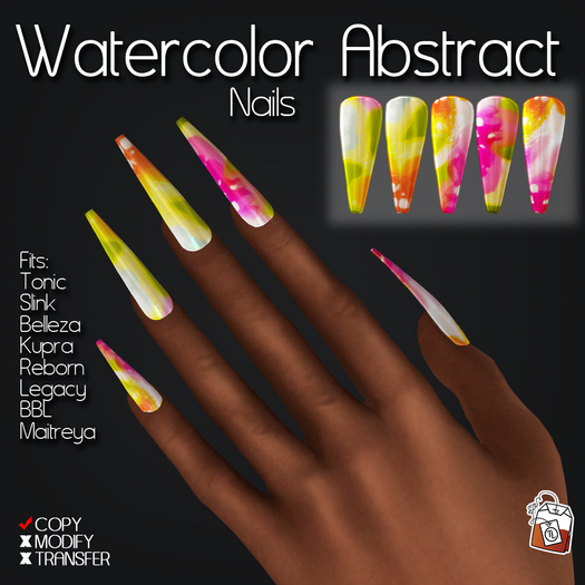 ~TL~ Watercolor Abstract Nails