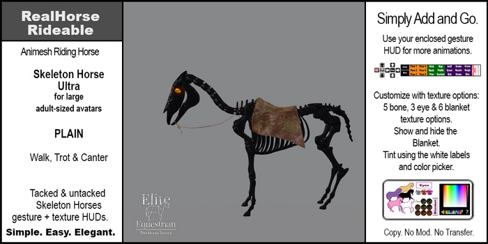 *E* RealHorse Rideable Skeleton Ultra Plain [Add & Click]