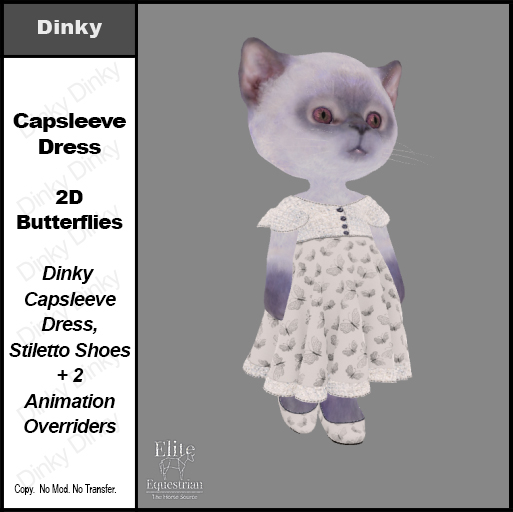 *E* Dinky Cap Sleeve Dress 2D Butterflies [Add & Click to Open]
