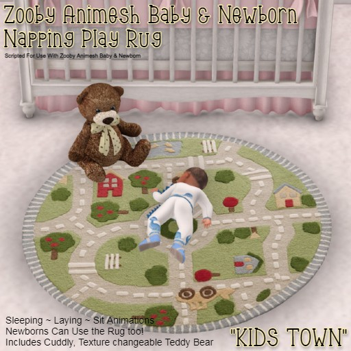 Scripted Zooby Animesh Baby & Newborn Napping Play Rug KIDS TOWN (BX)