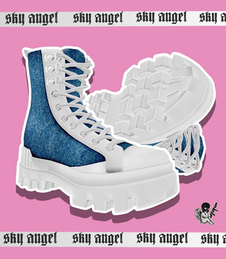 Sky Angel ~ Winter Denim Boots