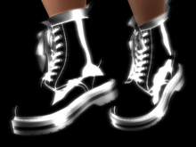 ""  Horny Boots Neon Glow Style  "" Black White