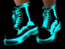 "" Horny Boots Neon Glow Style "" Black Mint
