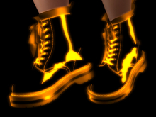 "" Horny Boots Neon Glow Style "" Black Orange