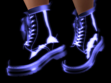 ""  Horny Boots Neon Glow Style  "" Black Lilac