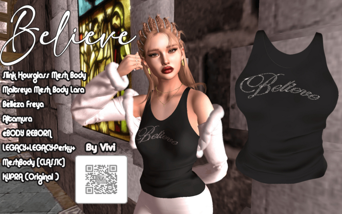 GIFT Tank top Rhinestone Believe 2-Vivi