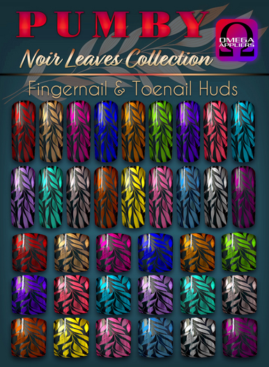 PUMBY* Noir Leaves Collection - Omega Nail Applier Huds