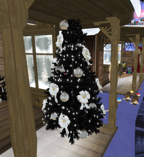 23 xmas arbol negro  bolas con bolitas