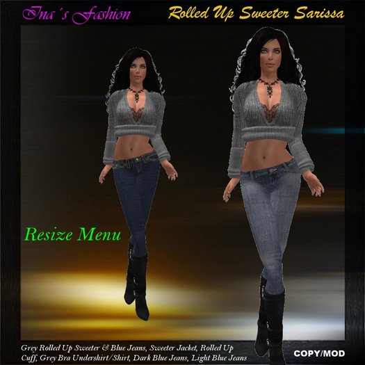 *NB* Ina - Rolled Up Sweater Grey (Resizer) (Boxed)