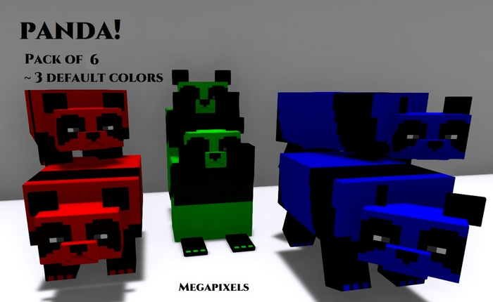 MegaPixels - Panda!  Pack of 6