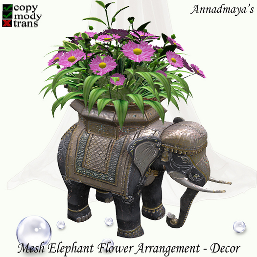 Statue Elephant Flower Arrangement