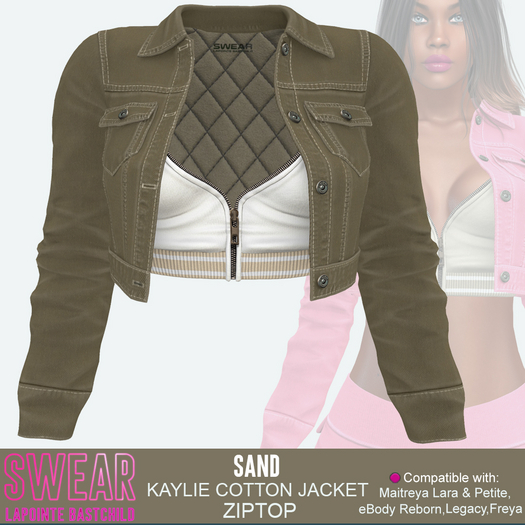 Cotton Jacket Kaylie w/ZipTop - SAND