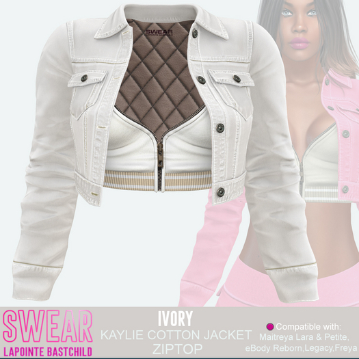 Cotton Jacket Kaylie w/ZipTop - IVORY
