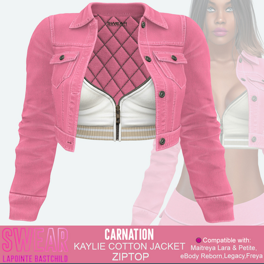 Cotton Jacket Kaylie w/ZipTop - CARNATION