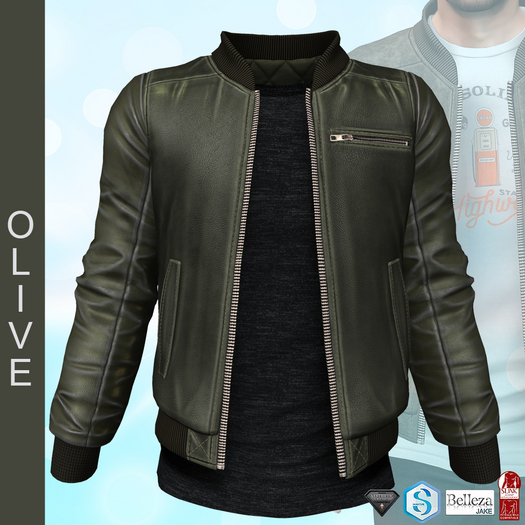 Leather Jacket Pilot OLIVE
