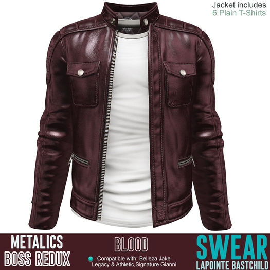 Leather Jacket Boss Metalic BLOOD