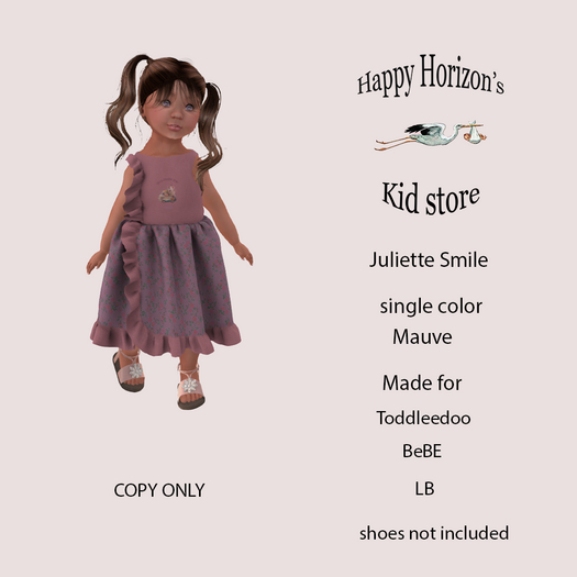 H.H.  Juliette Dress smile mauve boxed