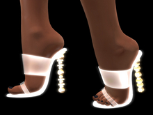 **  Heels Transparent Sexy Sandals Glow  ** White