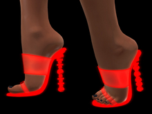 ** Heels Transparent Sexy Sandals Glow ** Red