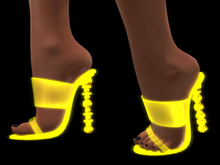**  Heels Transparent Sexy Sandals Glow  ** Yellow