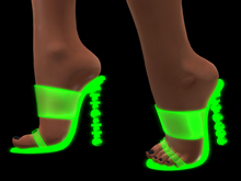 **  Heels Transparent Sexy Sandals Glow  ** Green