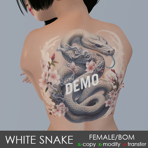Embellish White Snake Tattoo DEMO