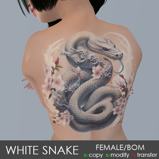Embellish White Snake Tattoo