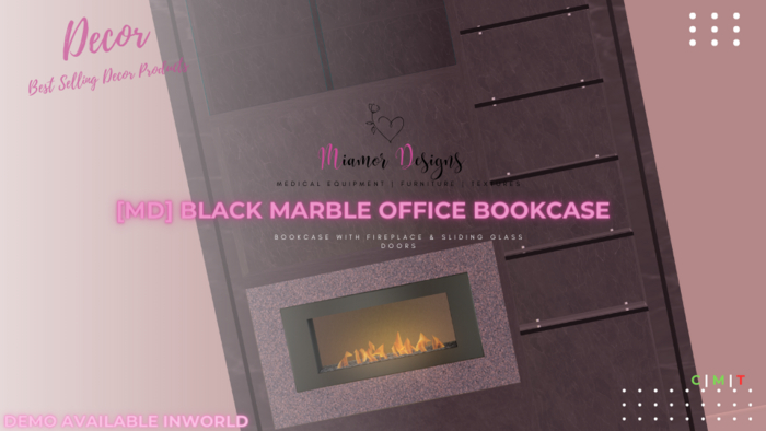 [MD] Black Marble Office Bookcase - Boxed