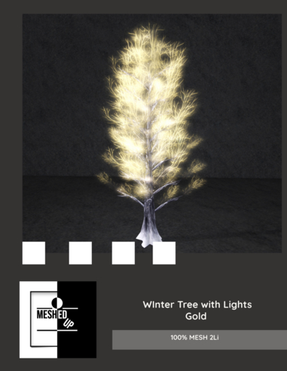 MeshedUp: WInter Tree with Lights - Gold 