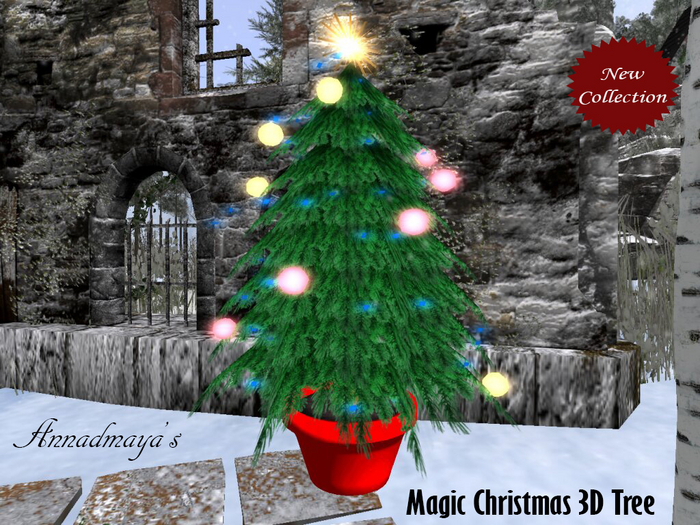 Magic Christmas 3D Tree with red vase