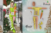 C\W Outfit Fluffy Bunny Yellow Peach Rebirth
