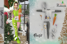 C\W Outfit Fluffy Bunny White Gray Rebirth