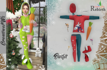C\W Outfit Fluffy Bunny Red Blue Rebirth