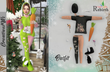C\W Outfit Fluffy Bunny Peach Black Rebirth