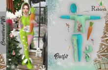 C\W Outfit Fluffy Bunny Mint Aqua Rebirth
