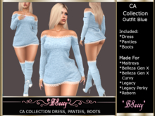 *BSASSY* CA COLLECTION DRESS PANTIES BOOTS LIGHT BLUE