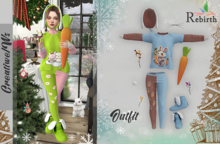 C\W Outfit Fluffy Bunny Cocoa Aqua Rebirth
