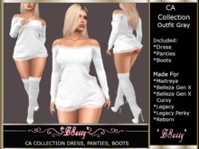 *BSASSY* CA COLLECTION DRESS PANTIES BOOTS GRAY
