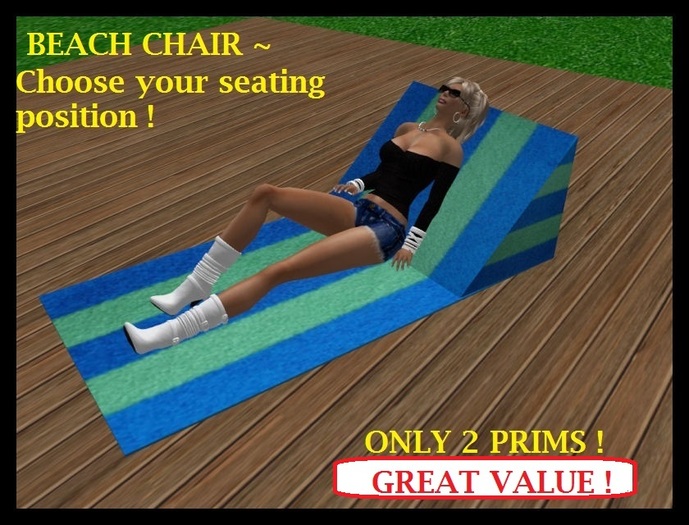 Playa silla/azul verde / elegir tu asiento - sólo 2 Prims.