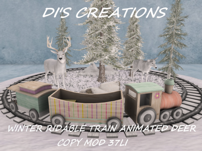 WINTER RIDEABLE TRAIN ANIMATED DEER