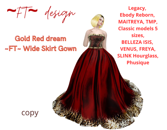 Gold Red ~FT~ Wide Skirt Gown