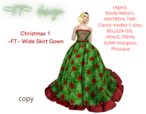 Christmas 1~FT~ Wide Skirt Gown Upated