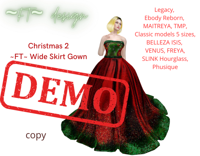 DEMO Christmas 2 ~FT~ Wide Skirt Gown updated
