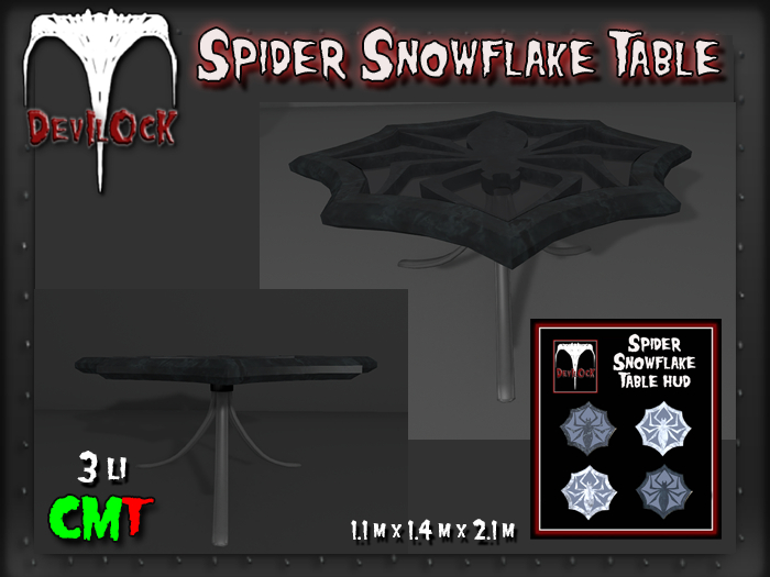 DEVILOCK - Spider Snowflake Table (ADD TO UNPACK)