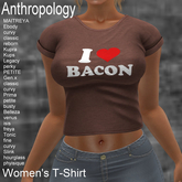 I love (heart) Bacon Women's T-Shirt (WTTA)